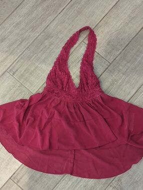 Kimchi Blue Raspberry Lace Halter Chemise